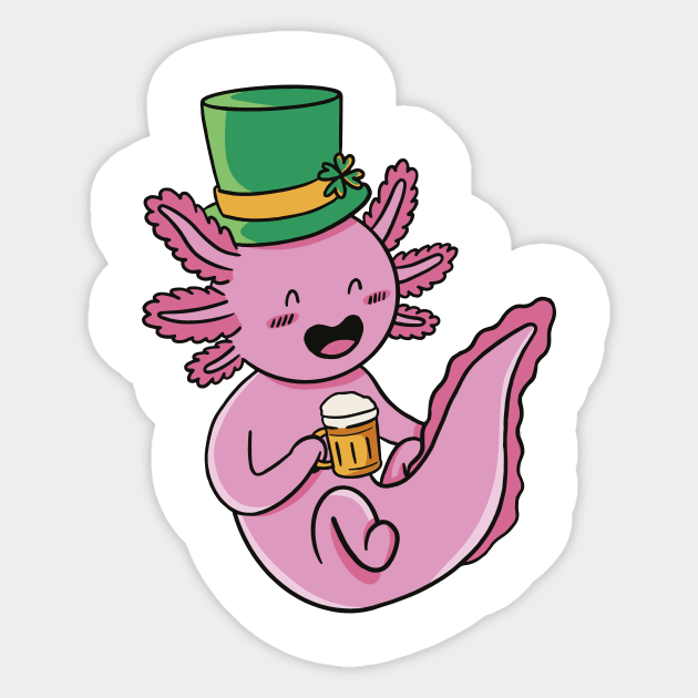 St Patrick's axolotl Sticker by AntiAntiFlorian